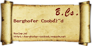Berghofer Csobád névjegykártya